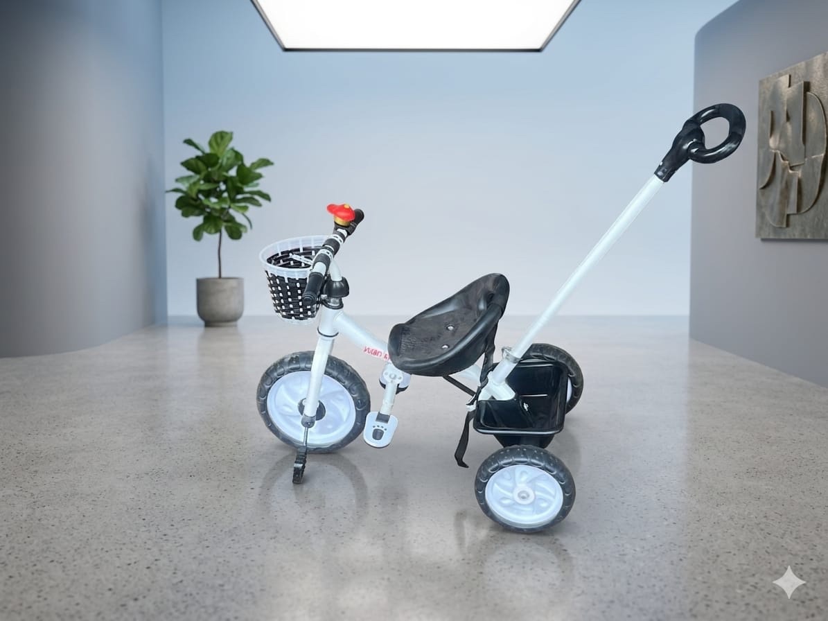 White tricycle with handlebar