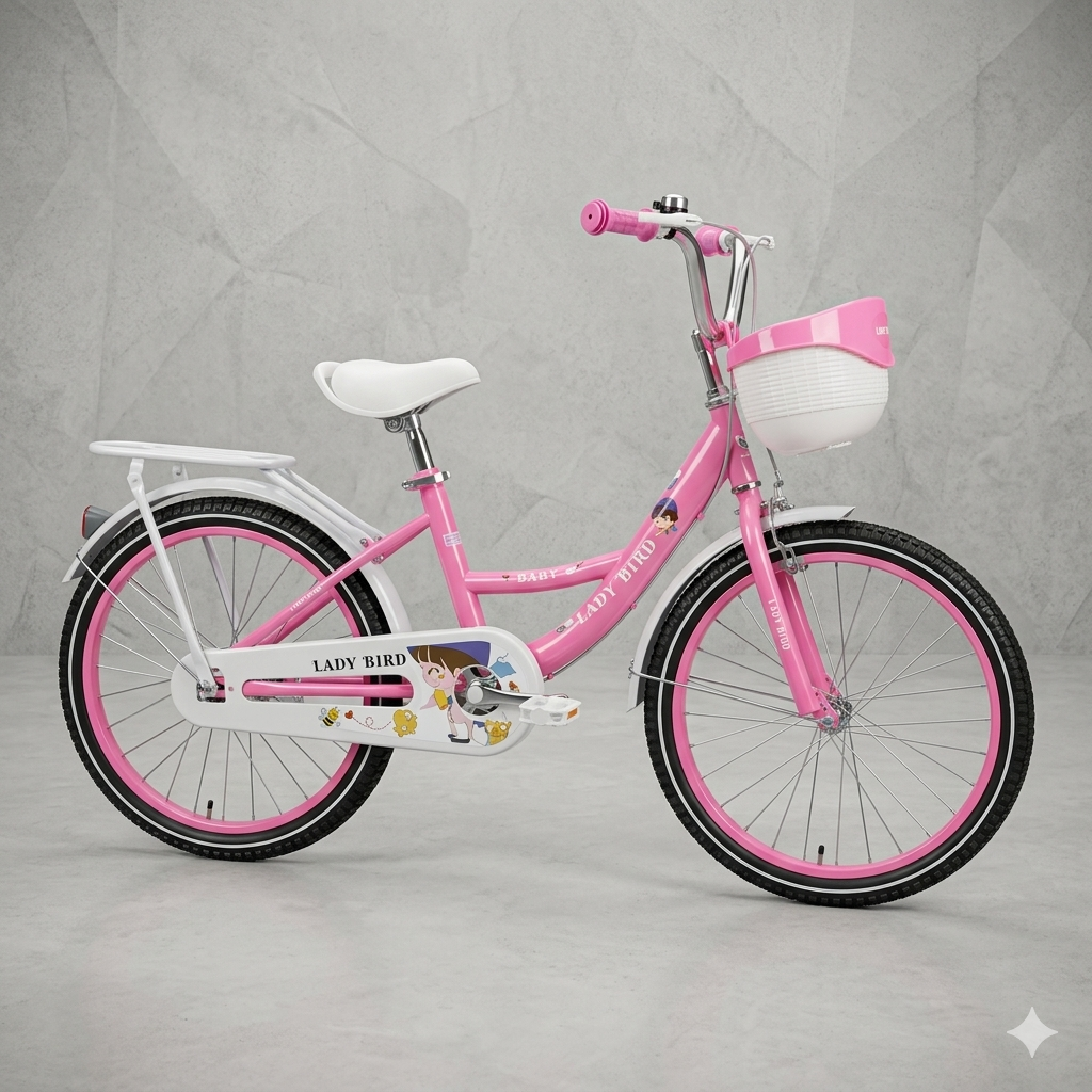 Hot pink ladybird girls bicycle size 20