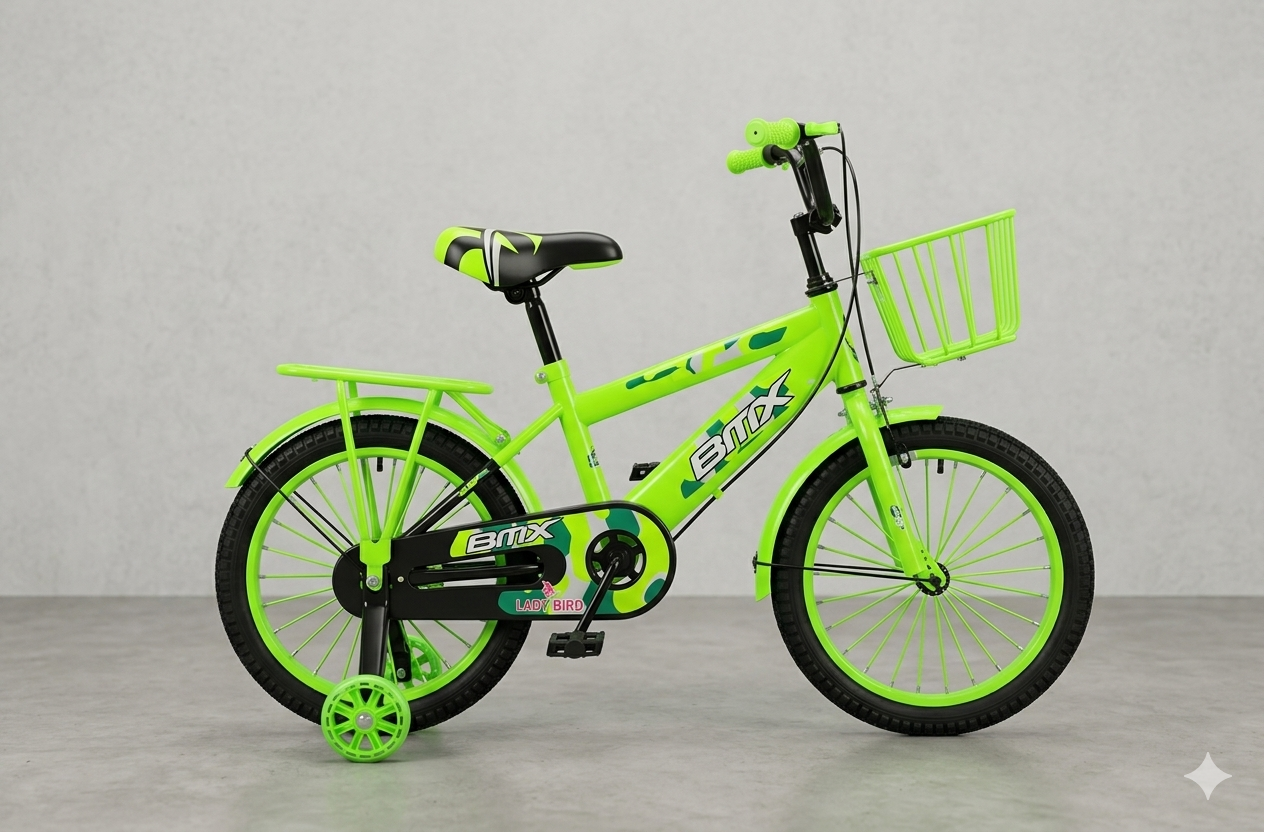 Green Bmx bicycle size 16 with seat
