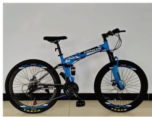 Blue foldable bike