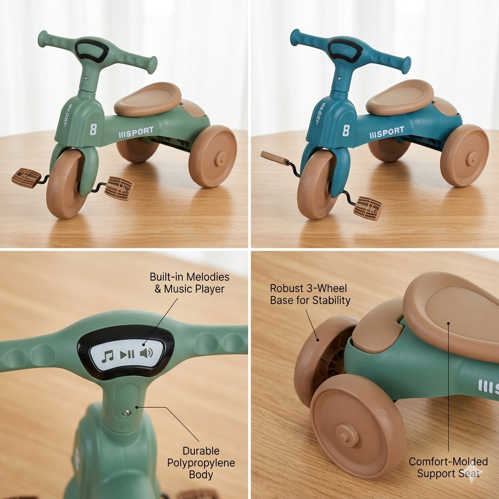 Sport tricycle with music